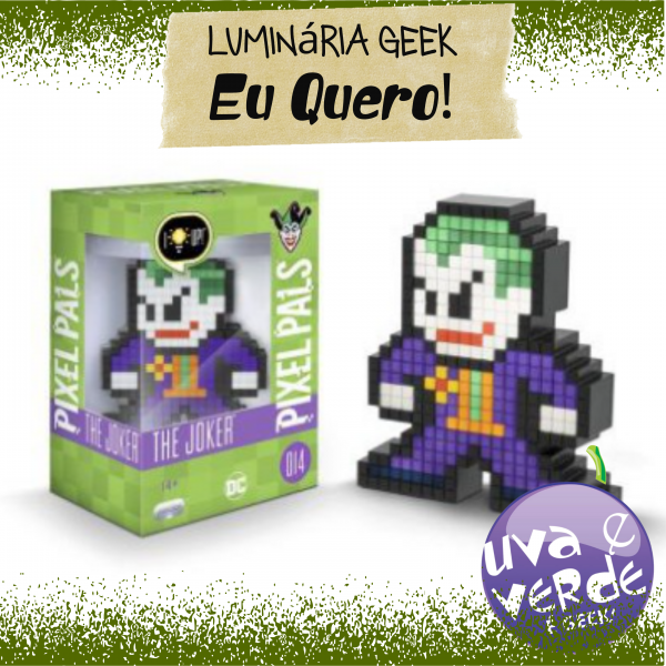 Luminária_Coringa_Pixels_Uva_e_Verde_é_Geek