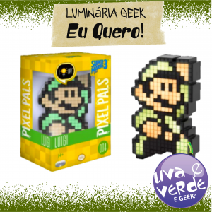 Luminária Super Mario Bros 3 – Luigi – Pixel